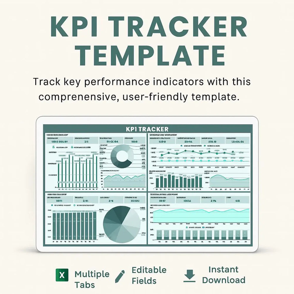KPI Tracker Template Excel & Google Sheets | Performance Dashboard & Metrics Monitor